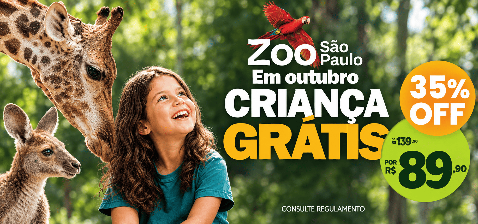 Em outubro criança grátis — Zoo São Paulo